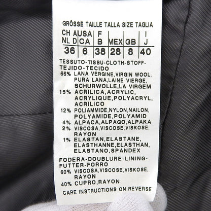 Max Mara Studio Coat Long Stand Collar Tweed Wool Gray — view 7