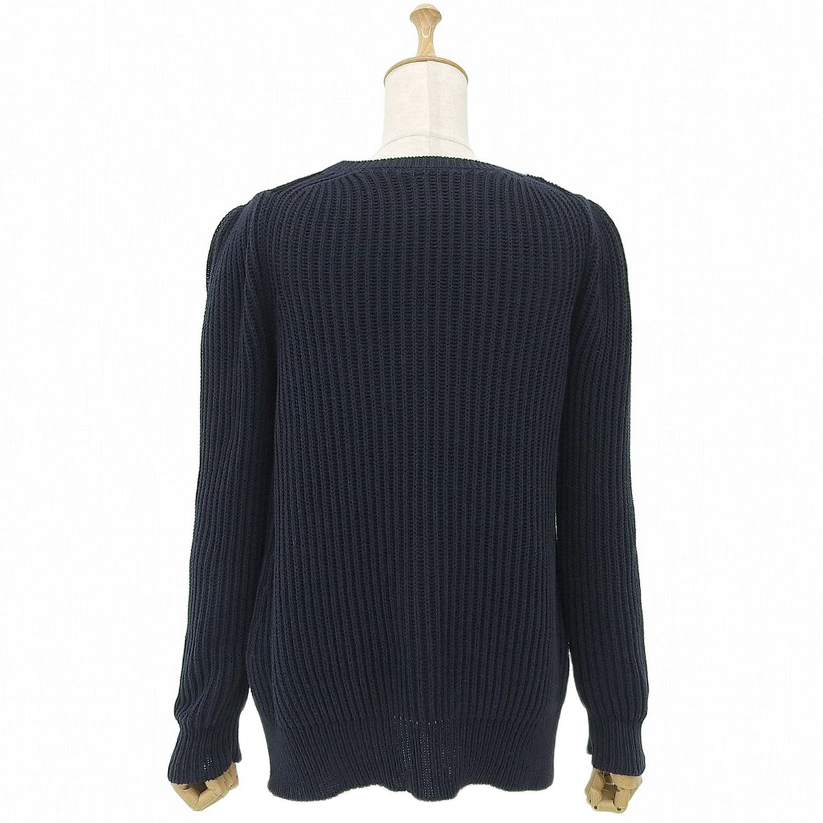 Celine Phoebe Philo Era Knit Sweater Long Sleeve Top Cotton Navy S — view 3