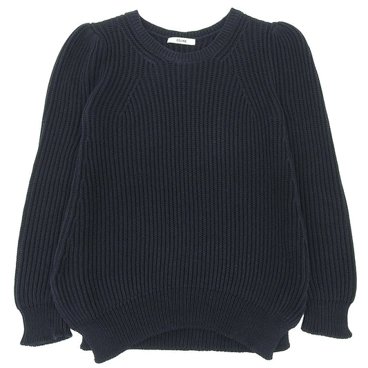 Celine Phoebe Philo Era Knit Sweater Long Sleeve Top Cotton Navy S