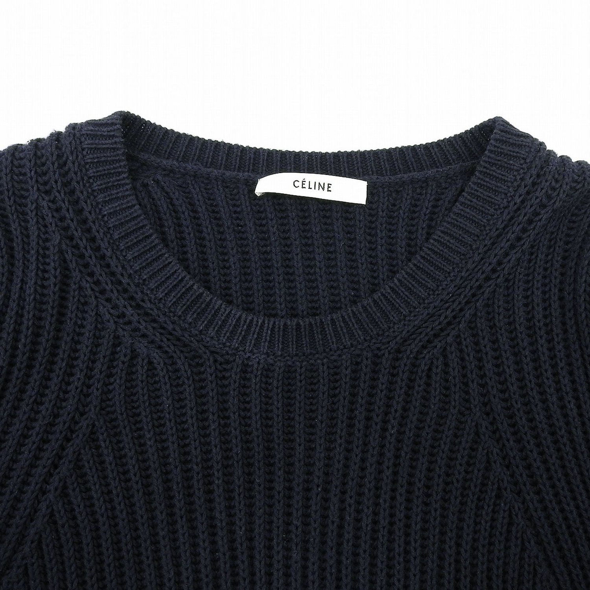 Celine Phoebe Philo Era Knit Sweater Long Sleeve Top Cotton Navy S — view 8
