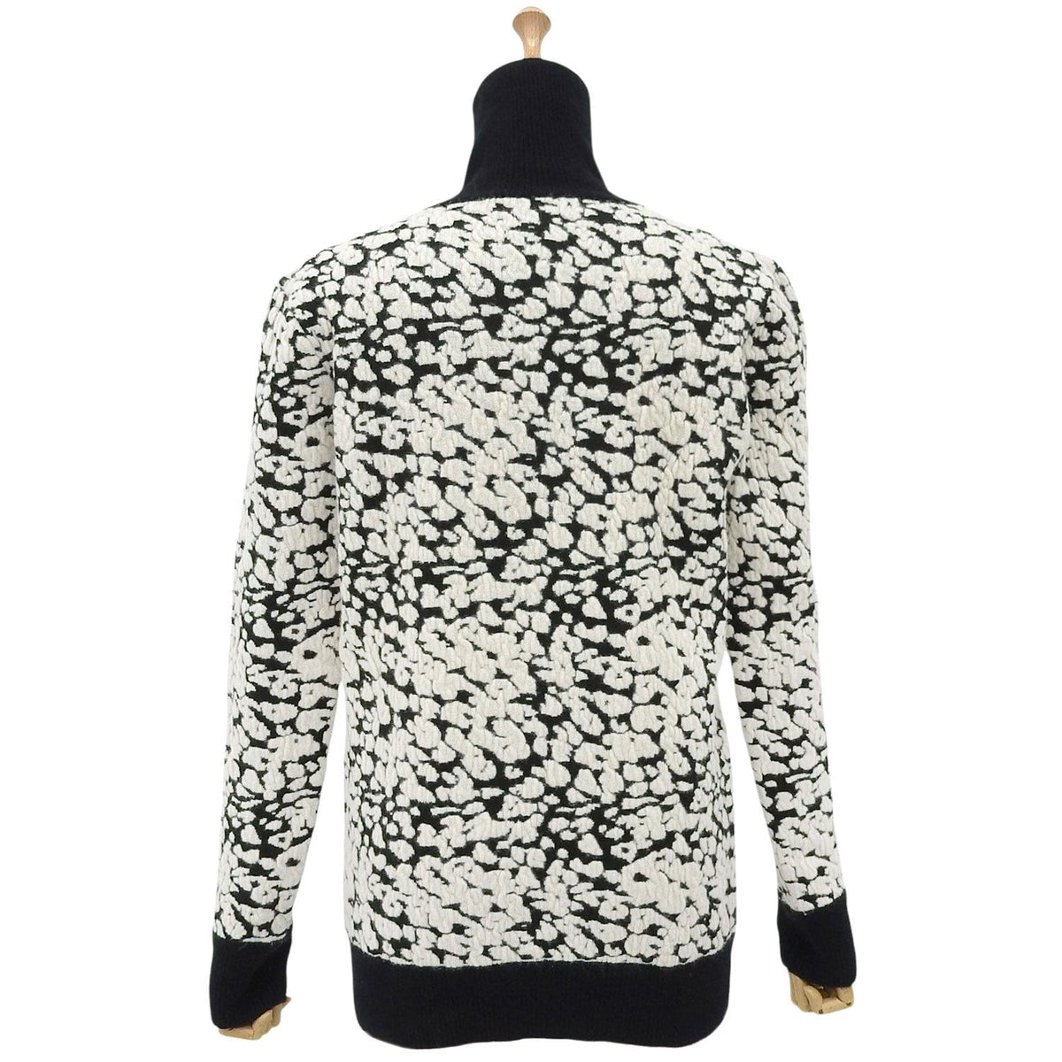 Celine Phoebe Philo Era Knit Sweater Long Sleeve High Neck All Over Print Top S — view 3