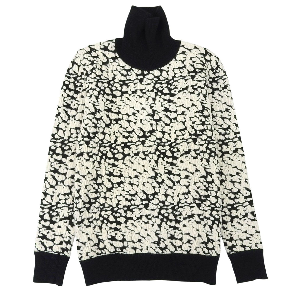 Celine Phoebe Philo Era Knit Sweater Long Sleeve High Neck All Over Print Top S