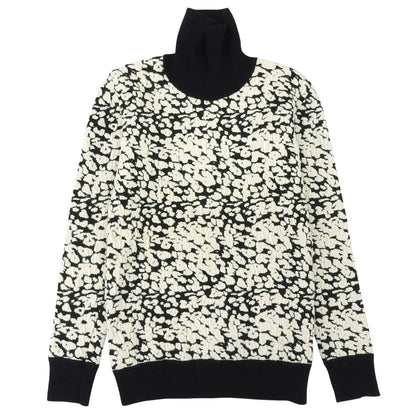 Celine Phoebe Philo Era Knit Sweater Long Sleeve High Neck All Over Print Top S