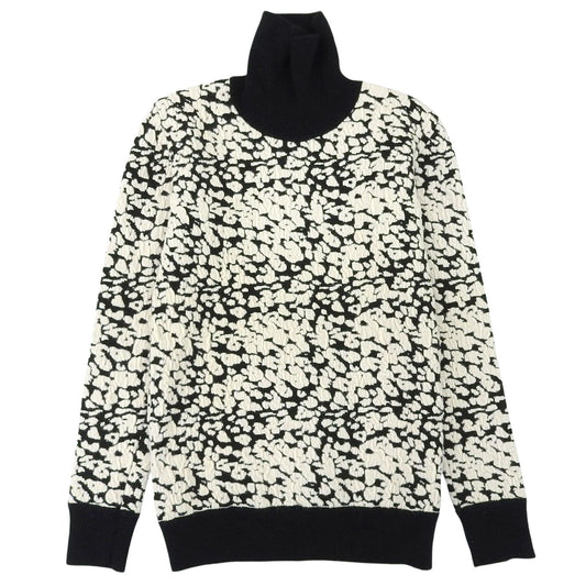 Celine Phoebe Philo Era Knit Sweater Long Sleeve High Neck All Over Print Top S