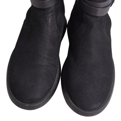 Hermes Boots Short Shoes Suede Leather Black — view 3