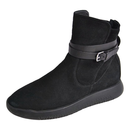 Hermes Boots Short Shoes Suede Leather Black — view 2