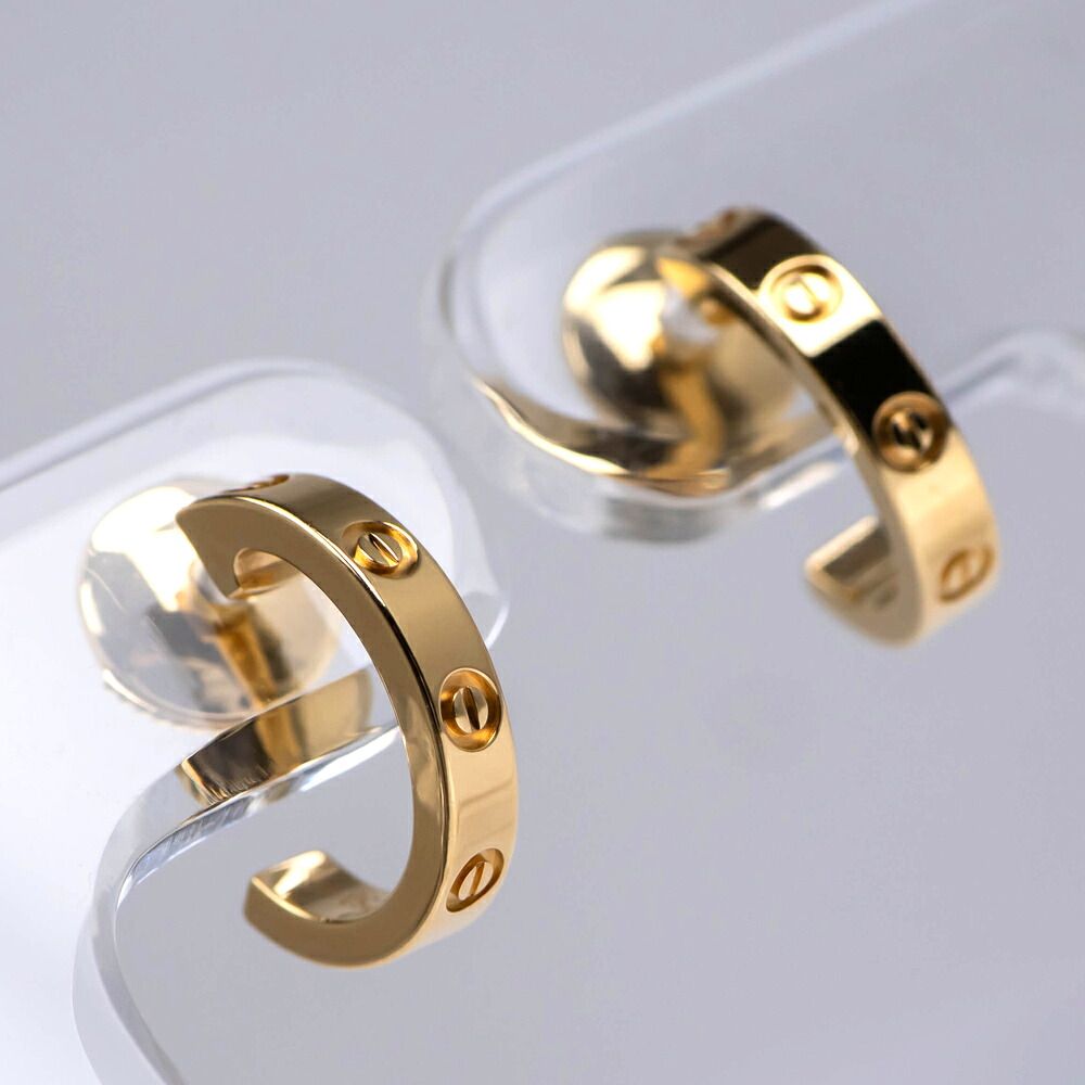 Cartier Love Hoop Earrings Small Model Gold — view 2