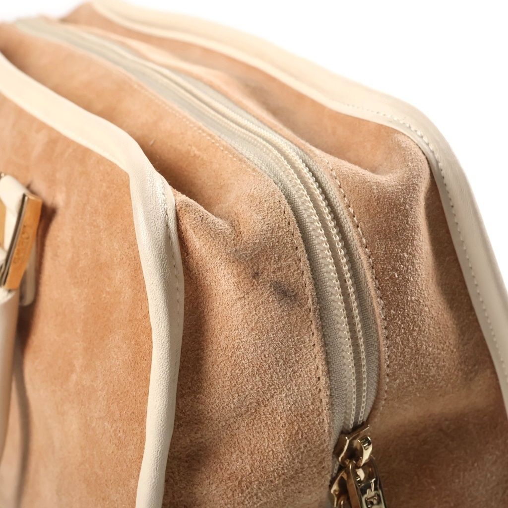 Loewe Amazona 28 Anagram Logo Suede Leather Handbag Beige — view 7