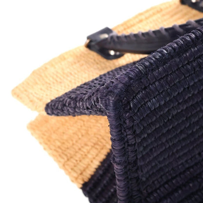 Balenciaga Tote Bag Basket Raffia Leather Bicolor Beige Purple — view 5