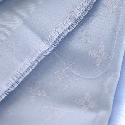 Louis Vuitton Monogram Classic Shawl Wool Silk Jacquard Blue Ciel Scarf — view 4