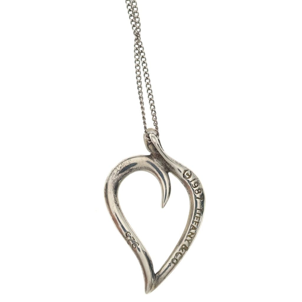 Tiffany & Co Leaf Heart Pendant Chain 925 Sterling Silver — view 3