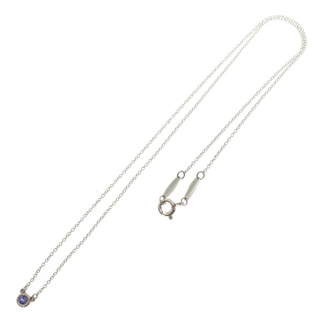 Tiffany & Co by the Yard Sapphire Pendant Chain Silver Purple — view 2