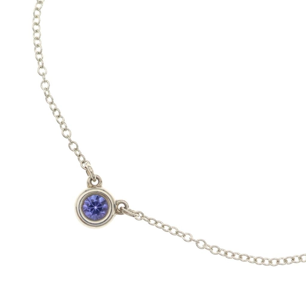 Tiffany & Co by the Yard Sapphire Pendant Chain Silver Purple