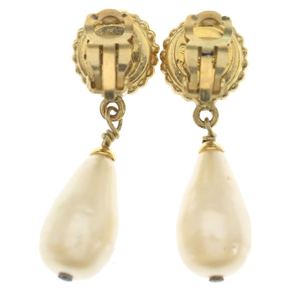 Chanel Clover Teardrop Pearl Earrings White Gold — view 2