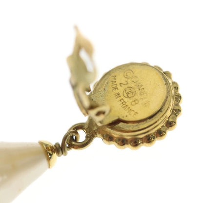 Chanel Clover Teardrop Pearl Earrings White Gold — view 5