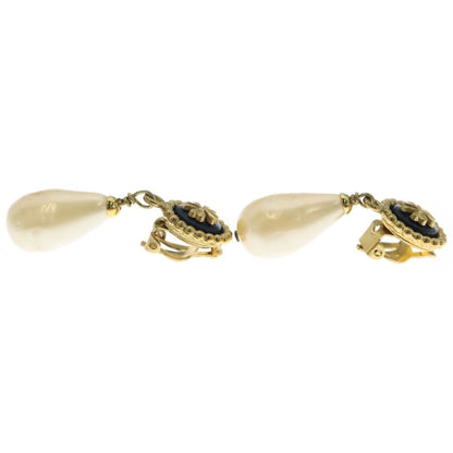 Chanel Clover Teardrop Pearl Earrings White Gold — view 3