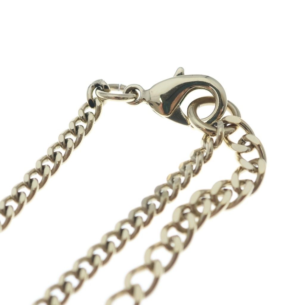 Chanel CC Logo Faux Pearl Heart Necklace Metal Black Gold — view 4