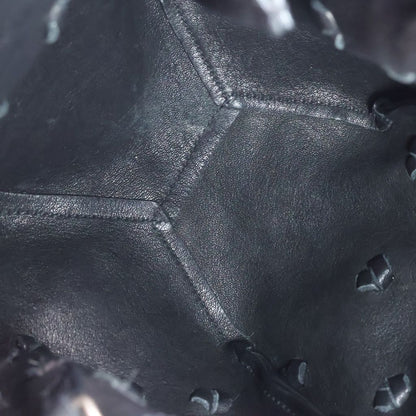 Saint Laurent Paris Fringe Bag Lauren Logo Design Leather Back Black — view 8