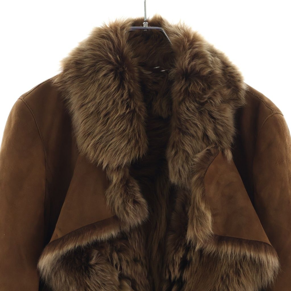 Max Mara Shearling Mid Length Coat Brown — view 3