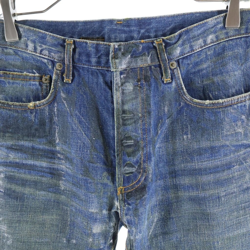 Dior Homme Luster Coating Claw Denim Pants Indigo — view 3