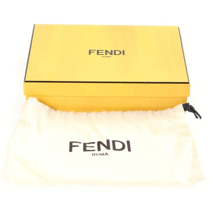 Fendi Baguette Phone Pouch Mini Handbag Yellow Brown Leather Gold — view 8