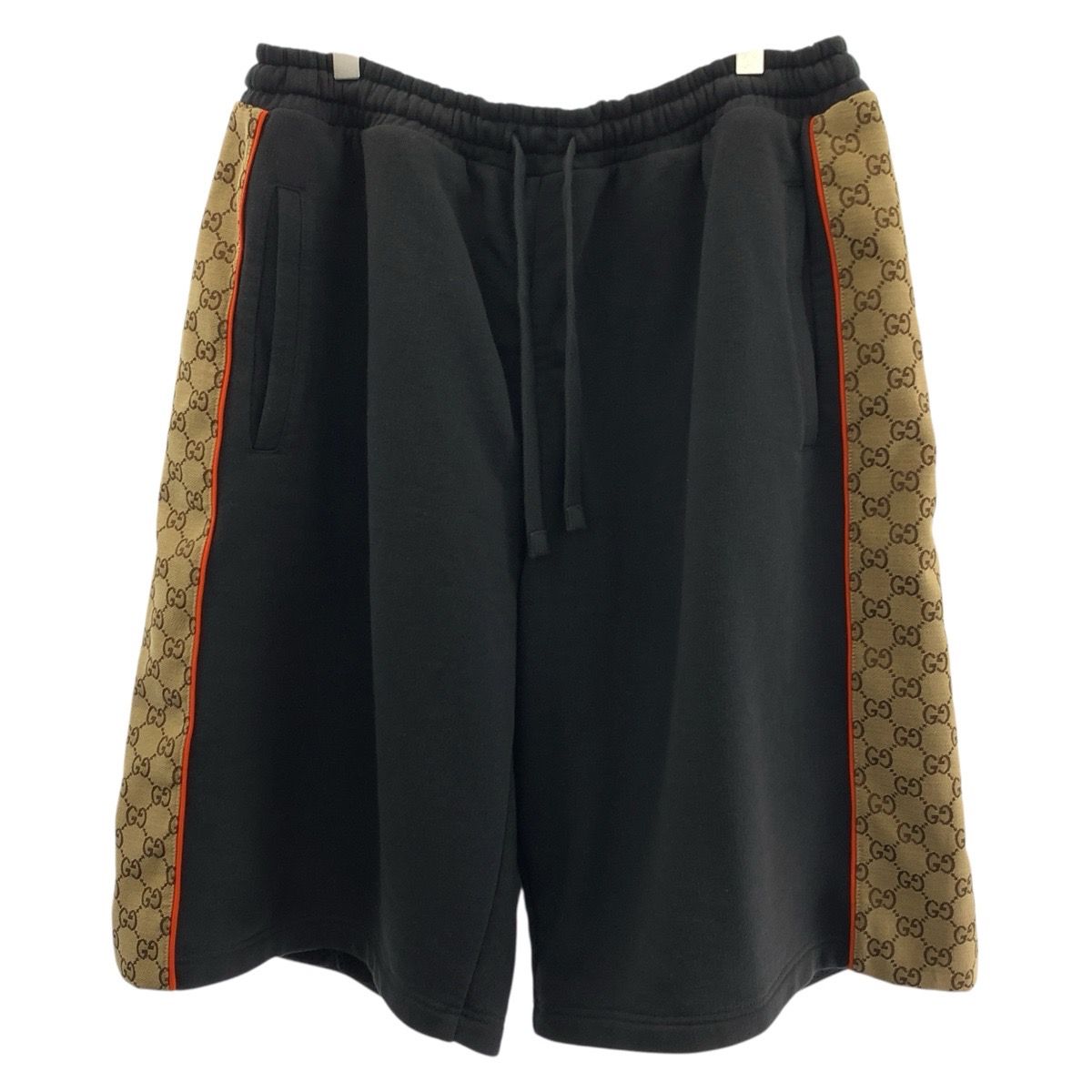 Gucci GG Insert Black Dark Gray Cotton Shorts L