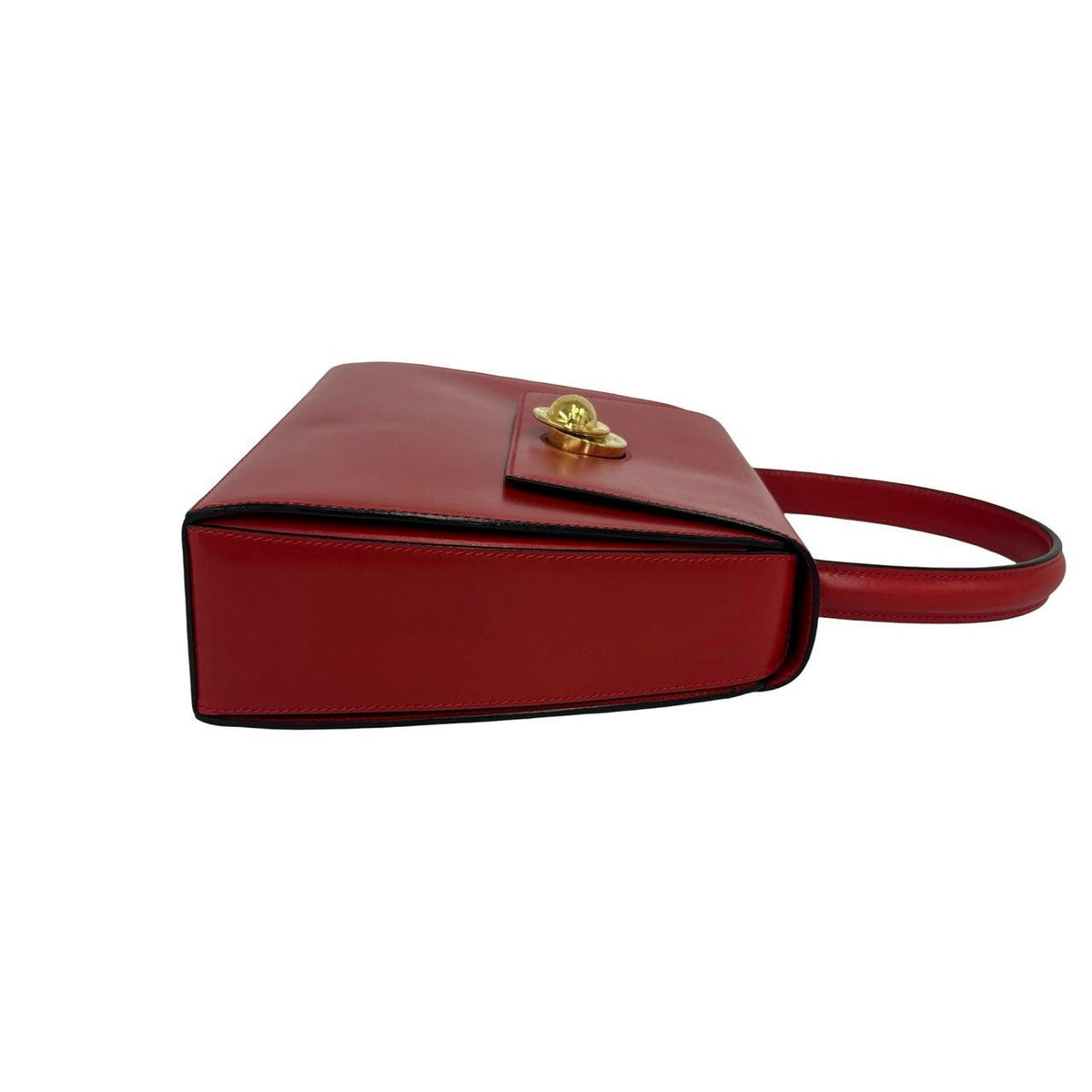 Celine Vintage Star Ball Logo Leather Handbag Mini Tote Red — view 6