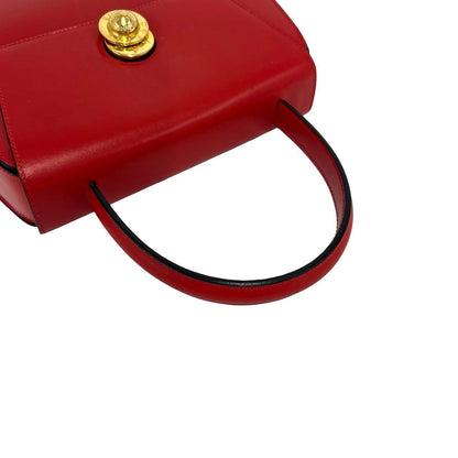 Celine Vintage Star Ball Logo Leather Handbag Mini Tote Red — view 4