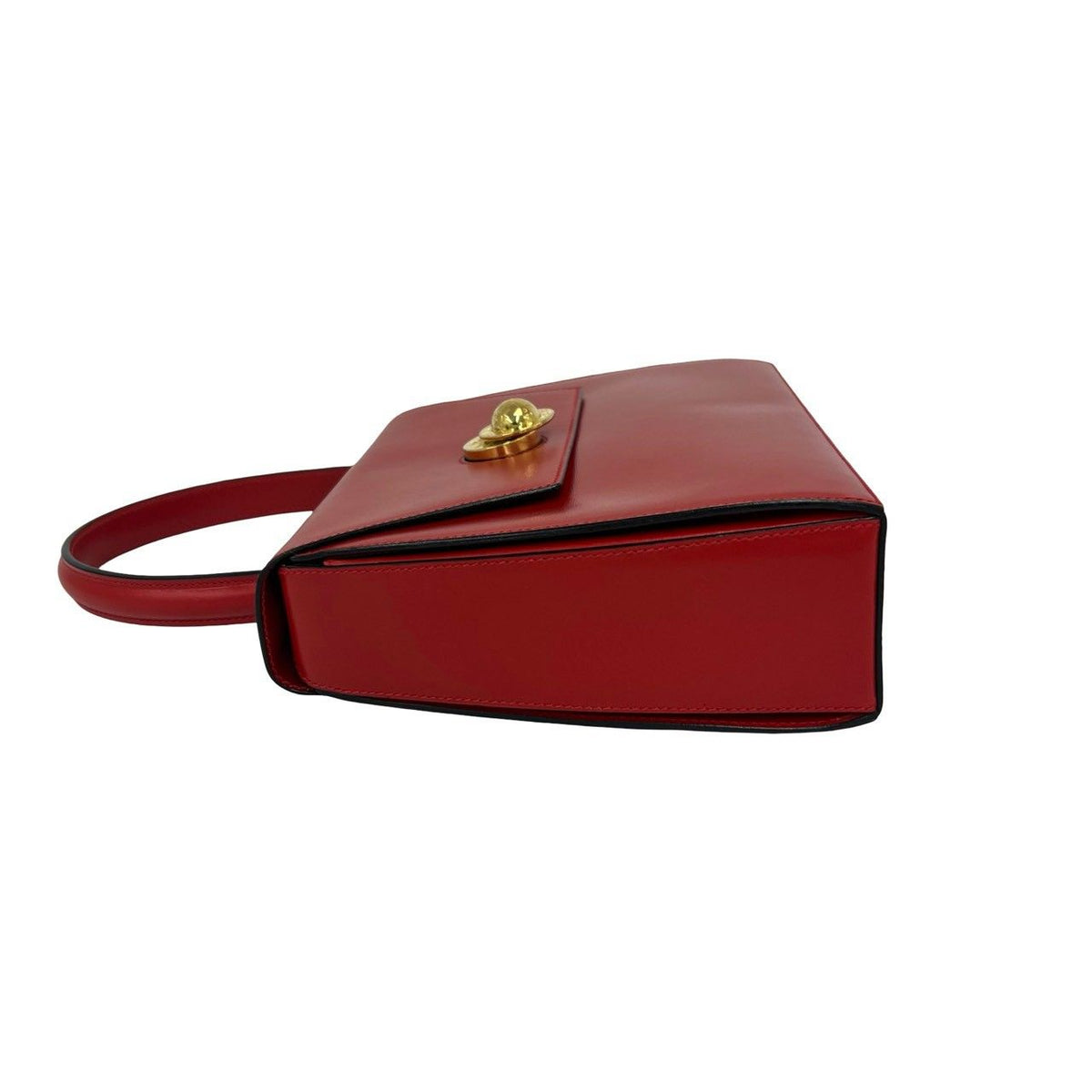 Celine Vintage Star Ball Logo Leather Handbag Mini Tote Red — view 5