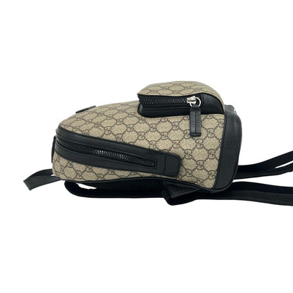 Gucci GG Supreme Logo Pattern Leather Backpack Beige Black — view 5
