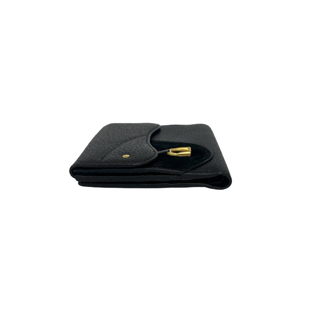 Gucci Vintage Horsebit Leather Suede Bifold Wallet Black — view 4