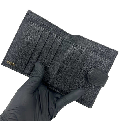 Gucci Vintage Horsebit Leather Suede Bifold Wallet Black — view 7