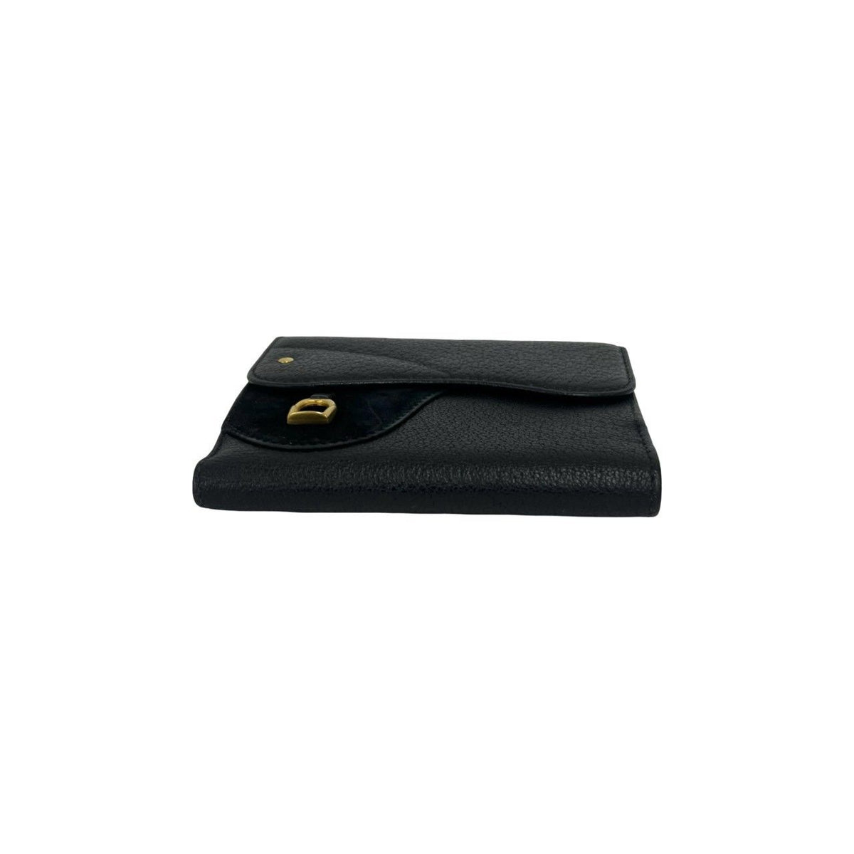 Gucci Vintage Horsebit Leather Suede Bifold Wallet Black — view 6