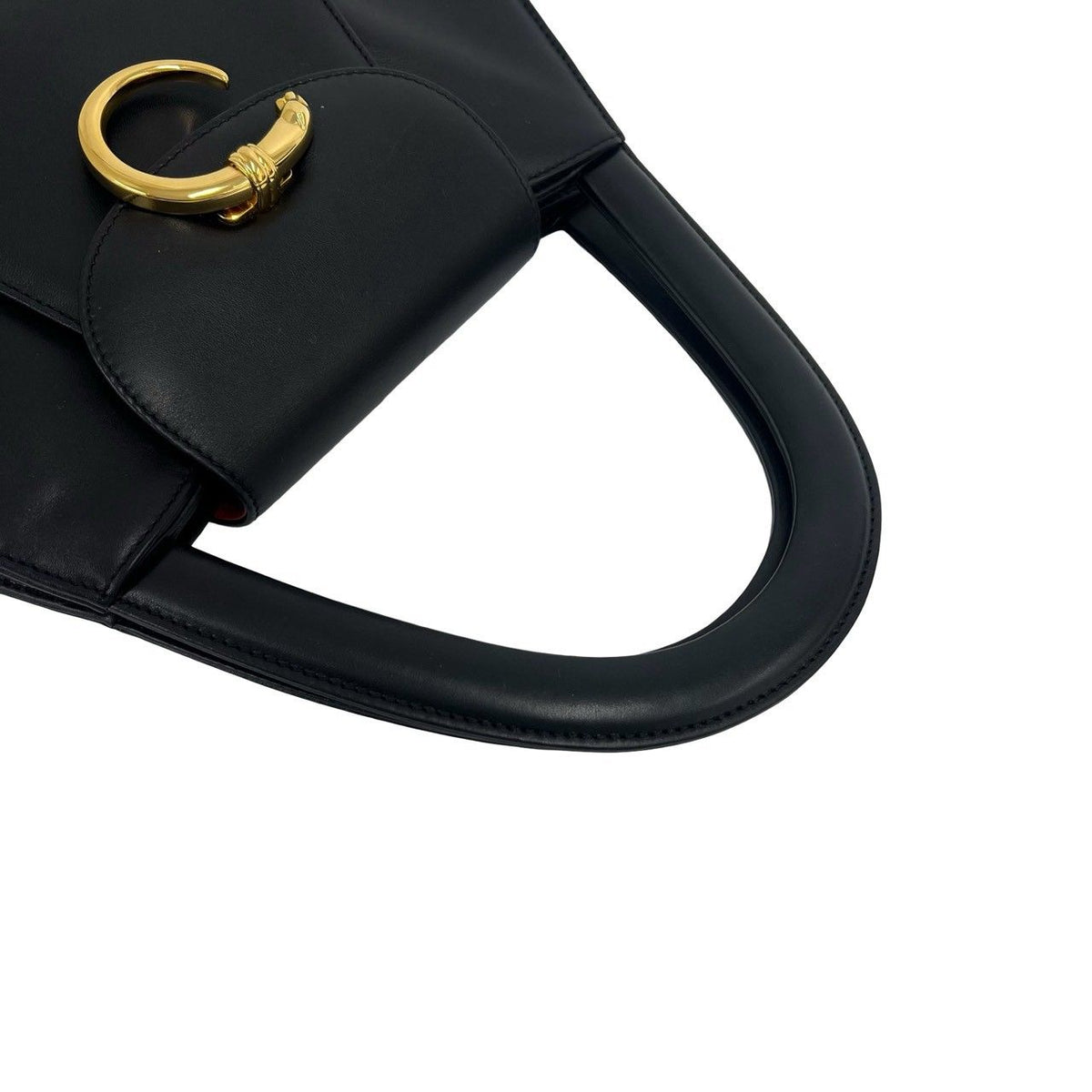 Cartier Vintage Panthere Leather Handbag Black — view 4