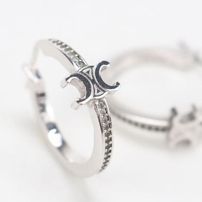 Celine Sparkle Hoop Triomphe Earrings Metal — view 2
