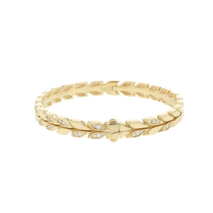 Tiffany & Co Bracelet Victoria Vine Hinge Bangle Diamond Total 18k Yellow Gold — view 2