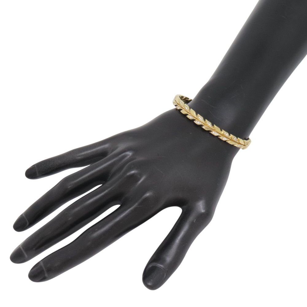 Tiffany & Co Bracelet Victoria Vine Hinge Bangle Diamond Total 18k Yellow Gold — view 4