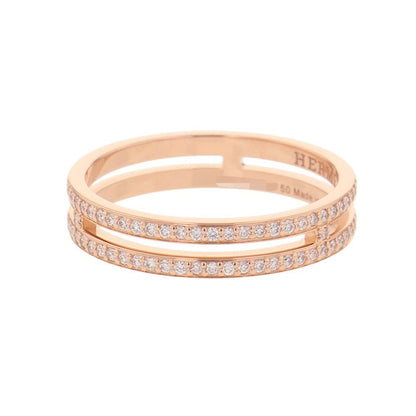 Hermes Ring Ariane PM Wedding Diamond Total 18k Pink Gold — view 2