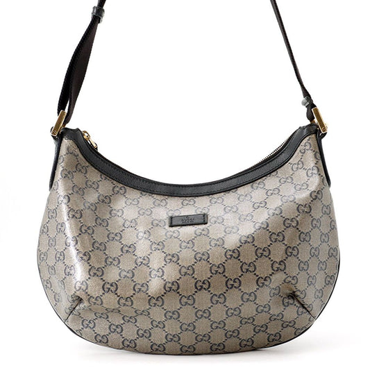 Gucci Shoulder Bag GG Crystal Leather Black