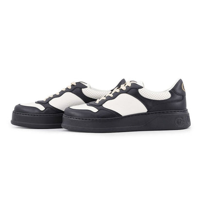 Gucci Sneakers GG Embossed Leather Shoes Black White 11.5 — view 2