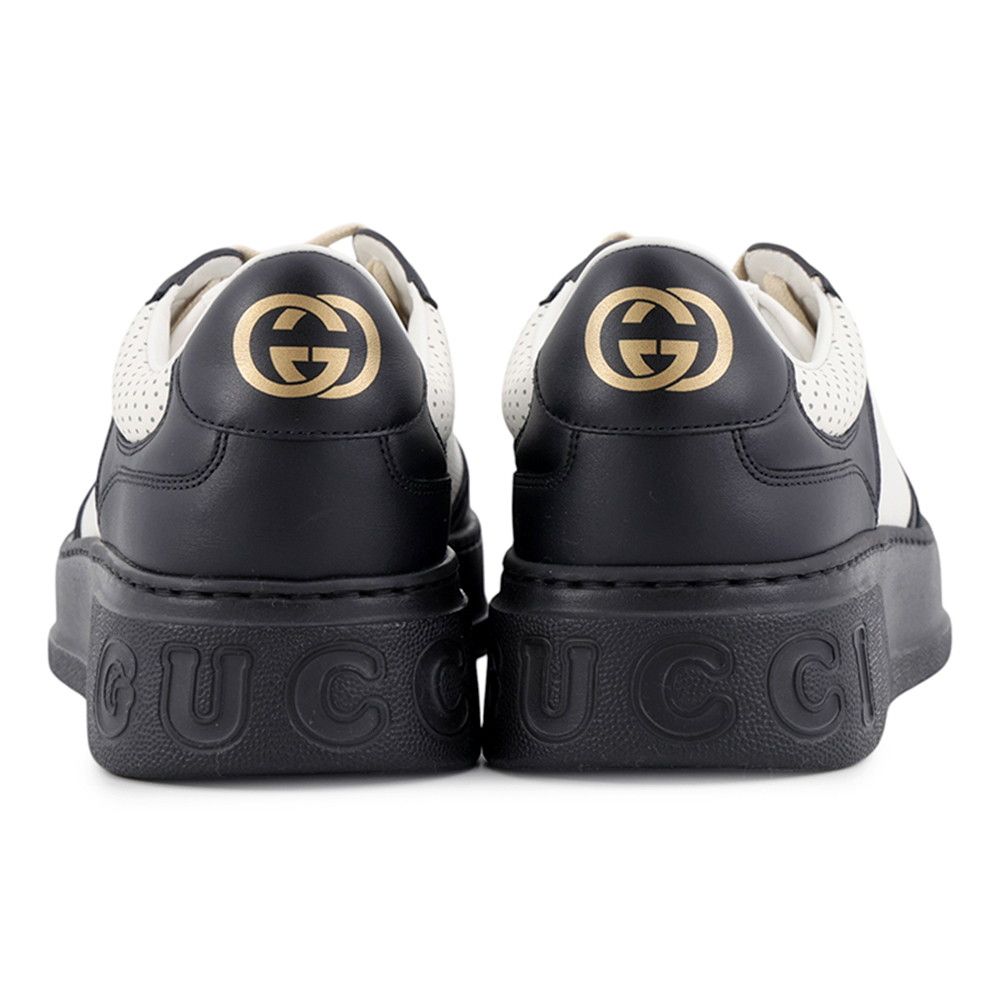 Gucci Sneakers GG Embossed Leather Shoes Black White 11.5 — view 3
