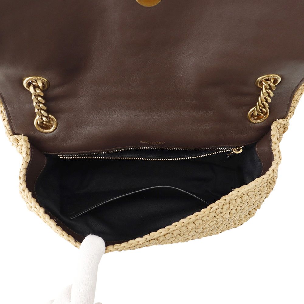 Saint Laurent Paris Chain Shoulder Bag Niki Raffia Leather — view 7
