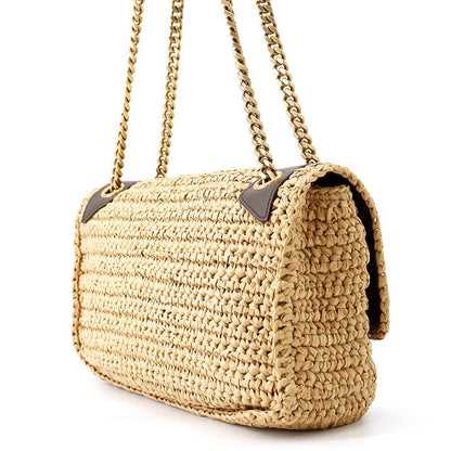 Saint Laurent Paris Chain Shoulder Bag Niki Raffia Leather — view 2