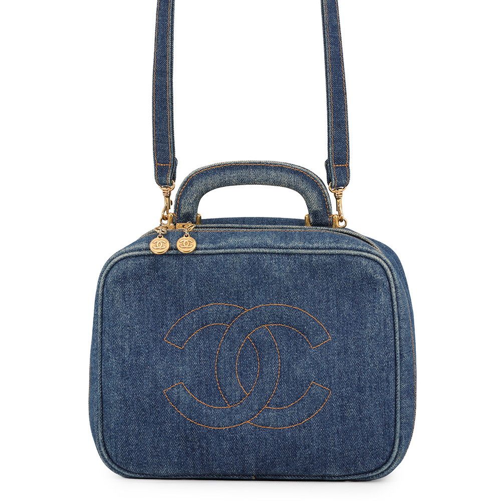 Chanel CC Logo Vanity Denim 2-Way Shoulder Bag