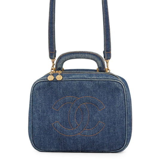 Chanel CC Logo Vanity Denim 2-Way Shoulder Bag