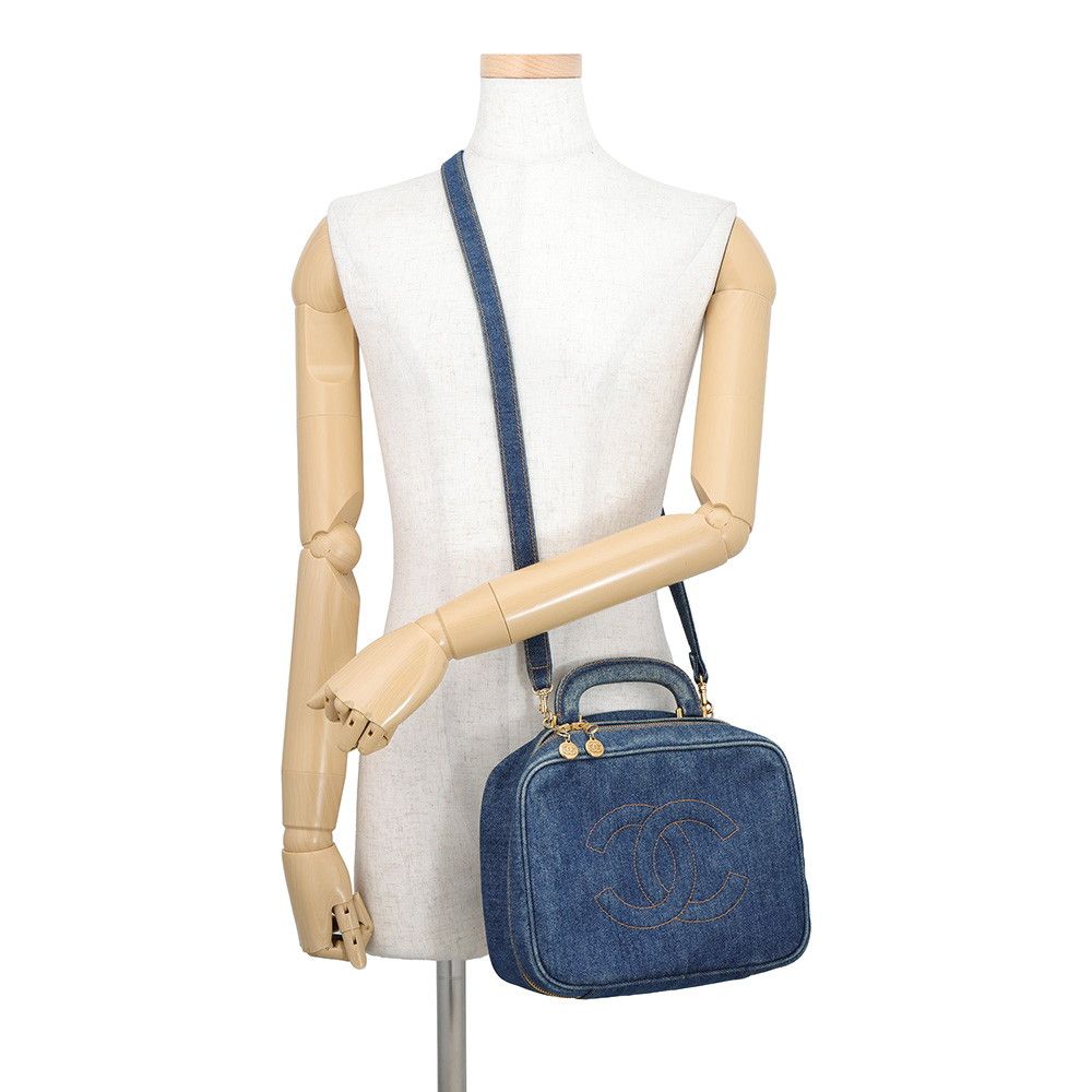 Chanel CC Logo Vanity Denim 2-Way Shoulder Bag — view 5