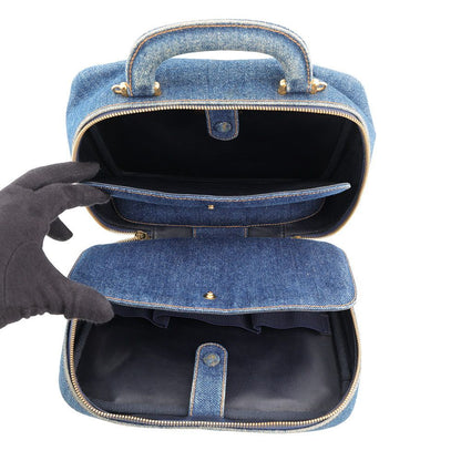 Chanel CC Logo Vanity Denim 2-Way Shoulder Bag — view 7
