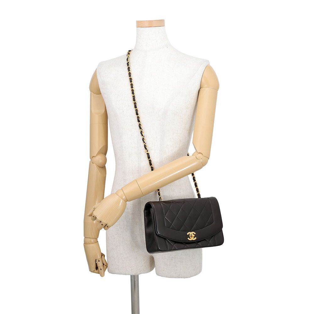 Chanel Chain Shoulder Bag Quilted CC Logo Diana — view 4