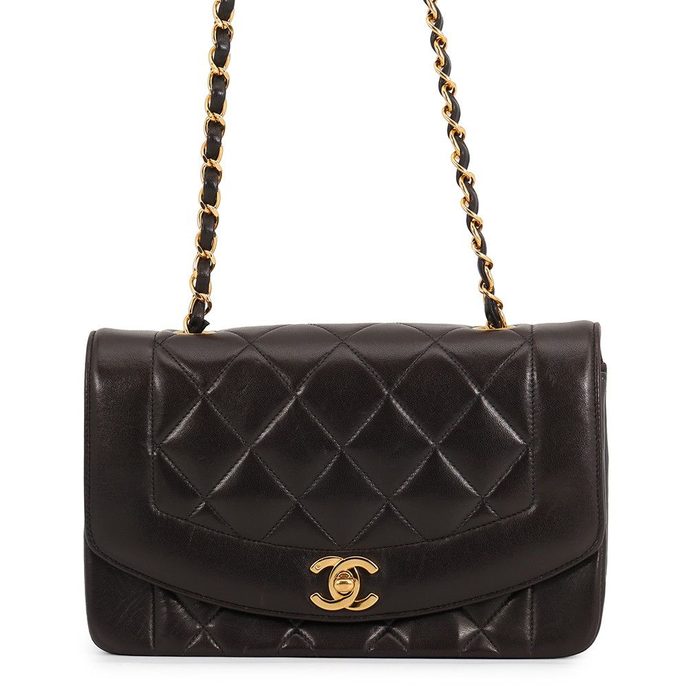 Chanel Chain Shoulder Bag Quilted CC Logo Diana