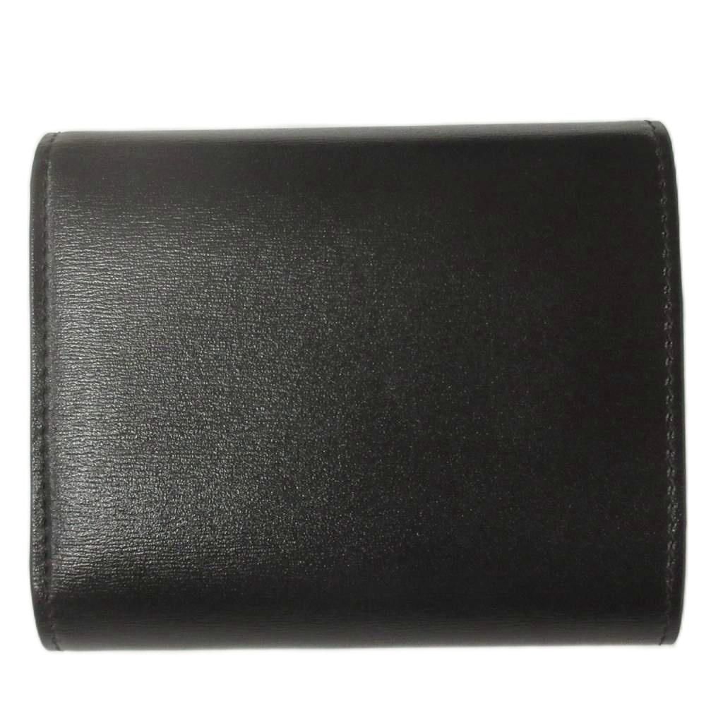 Celine Small Flap Wallet Triomphe Shiny Calfskin Trifold Black — view 2